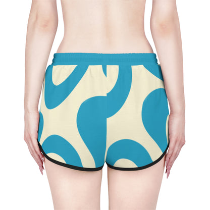Women's Retro Blue Wave Relaxed Shorts