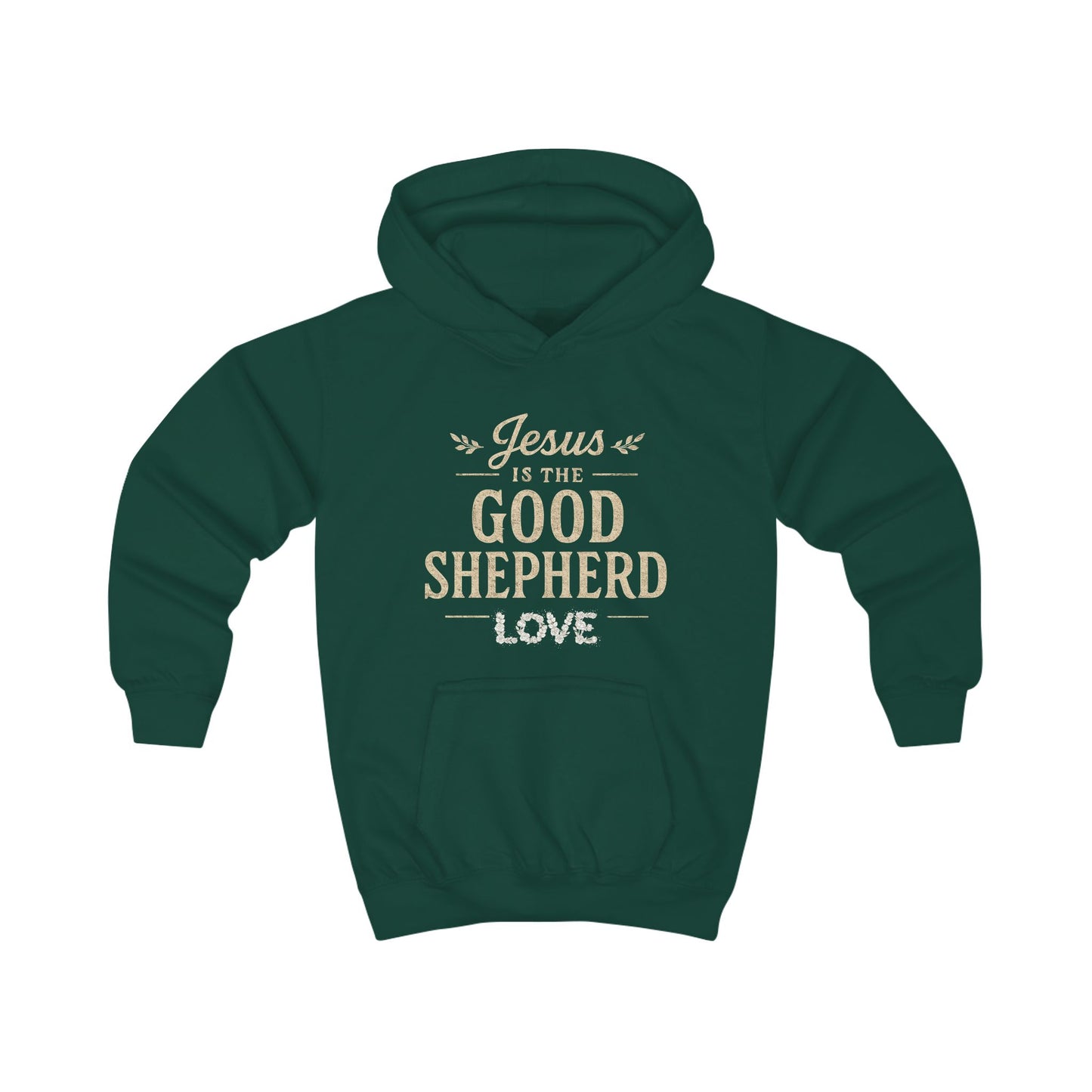 Kids Hoodie — “Jesus is the Good Shepherd” Christian Children’s Hoodie (Love Design)