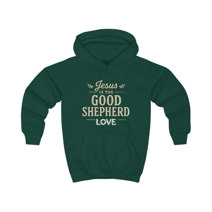 Kids Hoodie — “Jesus is the Good Shepherd” Christian Children’s Hoodie (Love Design)