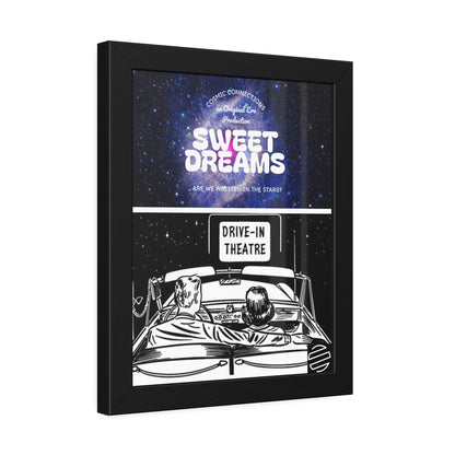 Sweet Dreams Drive-In Framed Poster — Retro Night Sky Print
