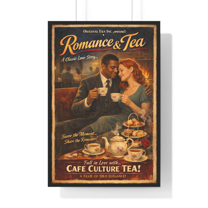 Romance & Tea Vintage Poster — Cafe Culture Tea Wall Art