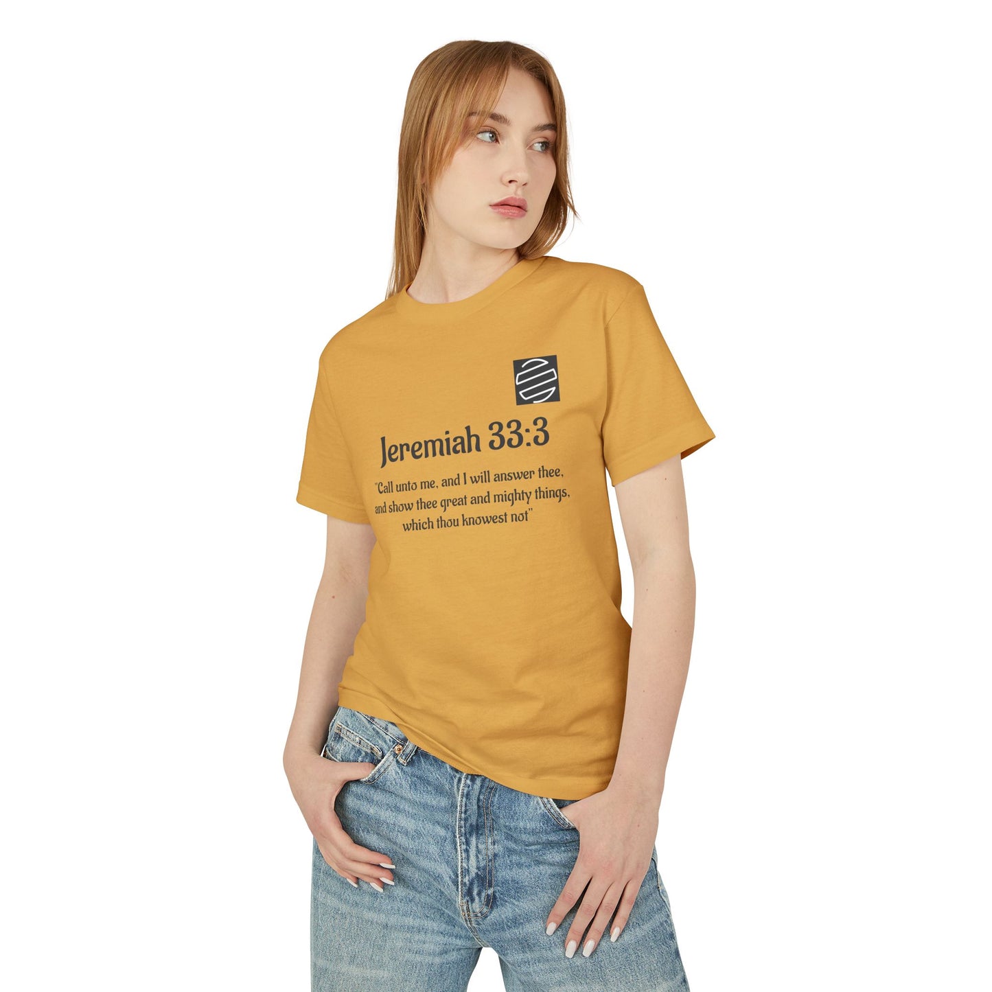 Jeremiah 33:3 Scripture Tee — 'Call unto me...' Faith Graphic T-Shirt