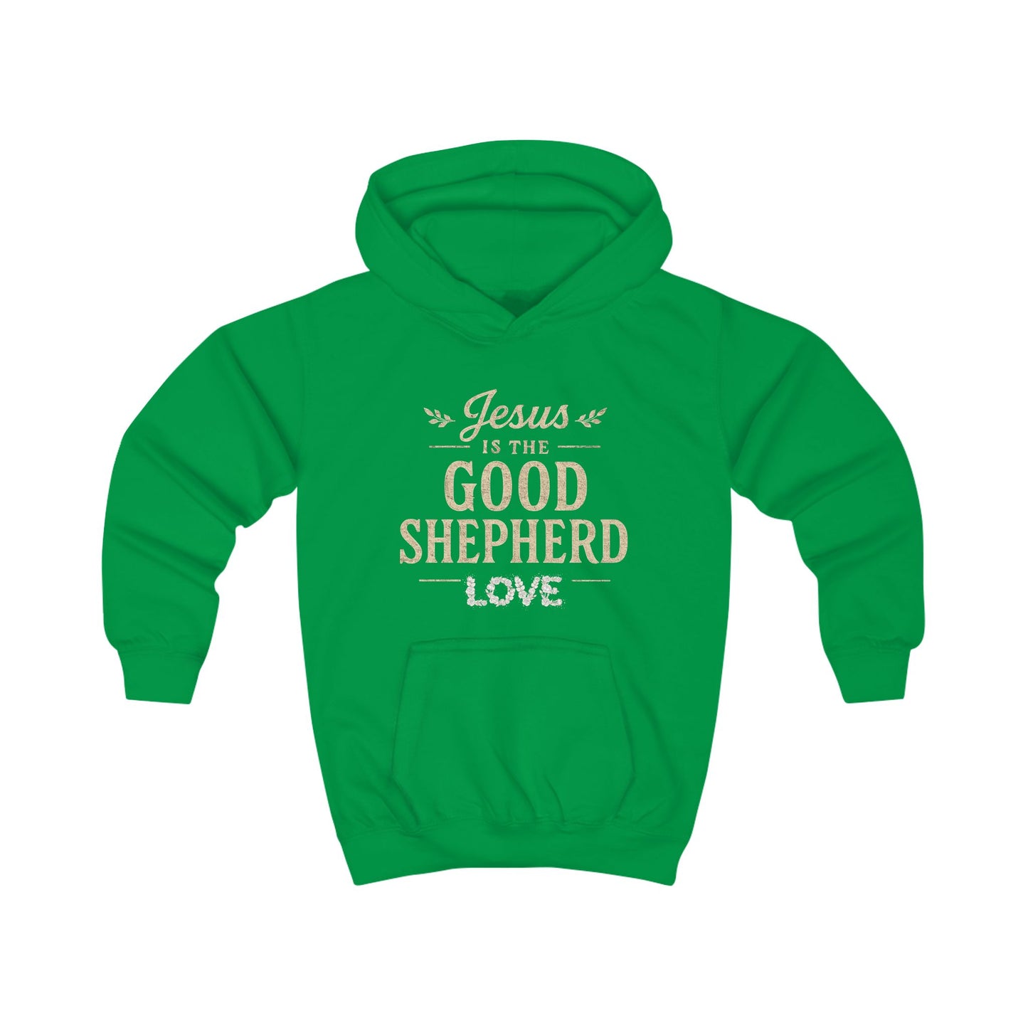 Kids Hoodie — “Jesus is the Good Shepherd” Christian Children’s Hoodie (Love Design)
