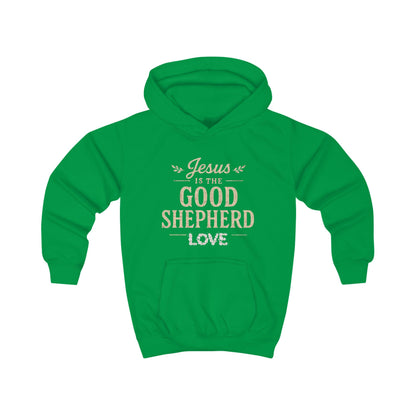 Kids Hoodie — “Jesus is the Good Shepherd” Christian Children’s Hoodie (Love Design)