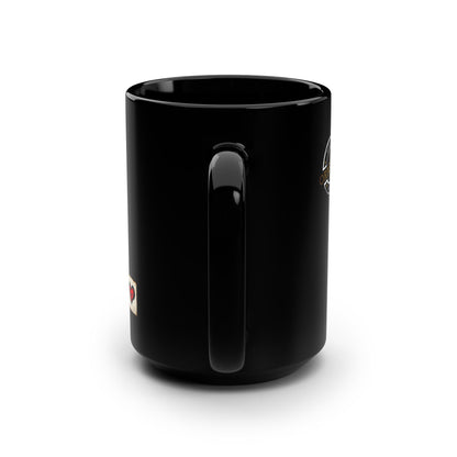 Art Love Coffee Black 15oz Mug — "Timelessly in Every Cup" Ceramic Coffee Cup