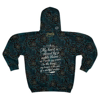 Psalm 45:1 Hummingbird Botanical Zip Hoodie