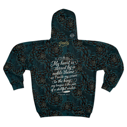 Psalm 45:1 Hummingbird Botanical Zip Hoodie