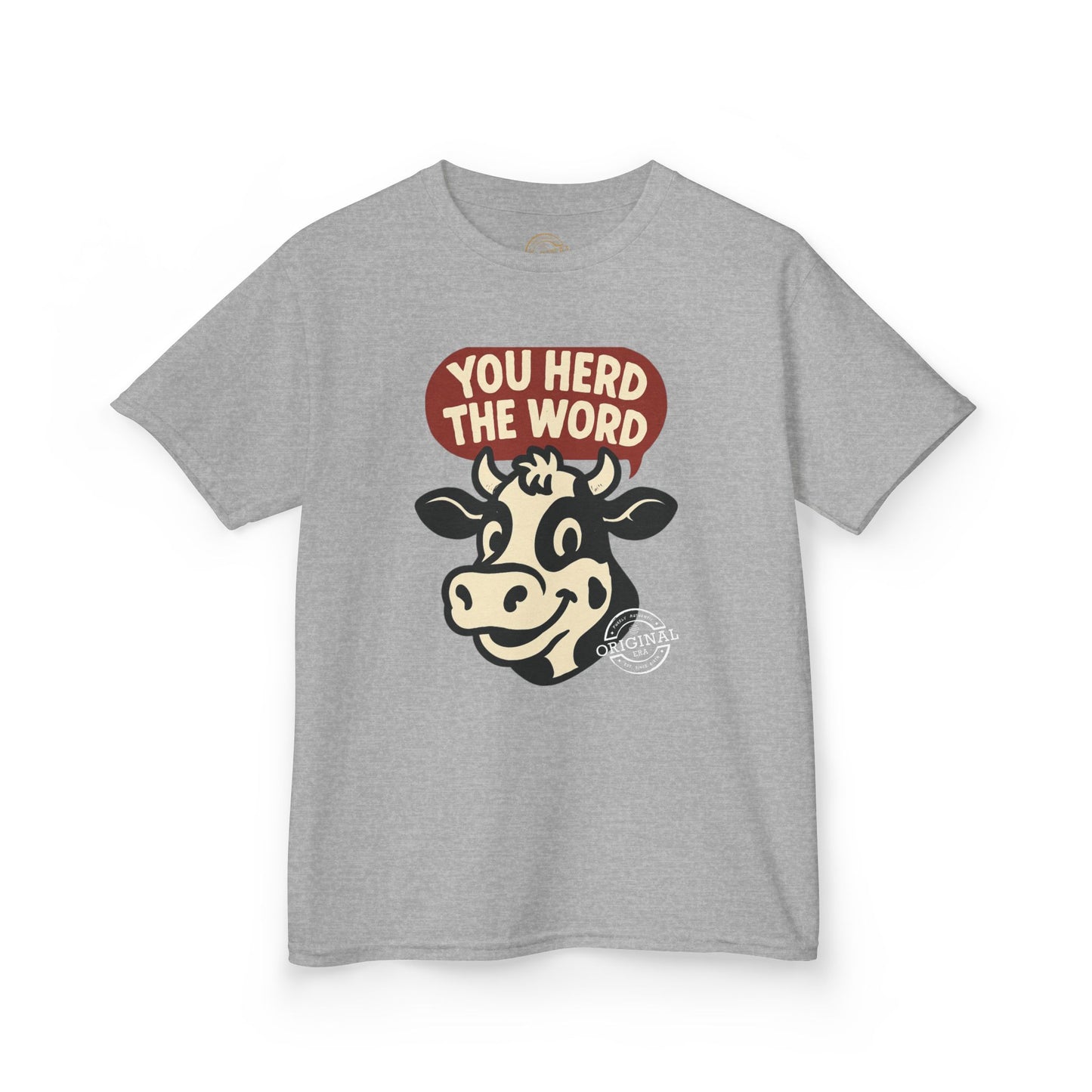 Kids T‑Shirt — 'You Herd the Word' Cow Front & 'Faith Over Fear' Farm Graphic