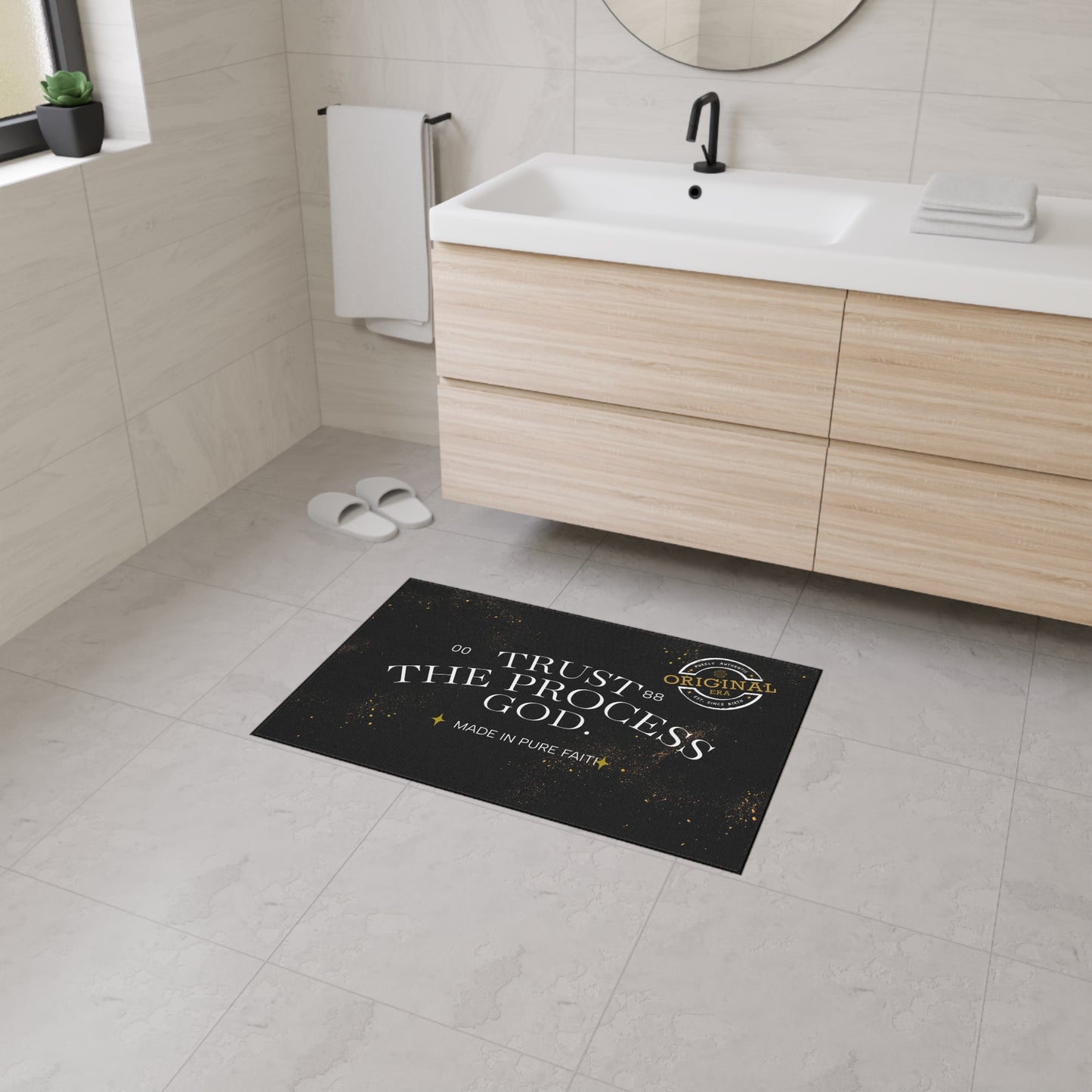 Heavy Duty Floor Mat with Inspirational Design - Trust the Process, Non-Slip Area Rug, Motivational Home Decor, Faith-Based Welcome [...]
