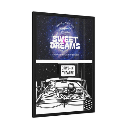 Sweet Dreams Drive-In Framed Poster — Retro Night Sky Print