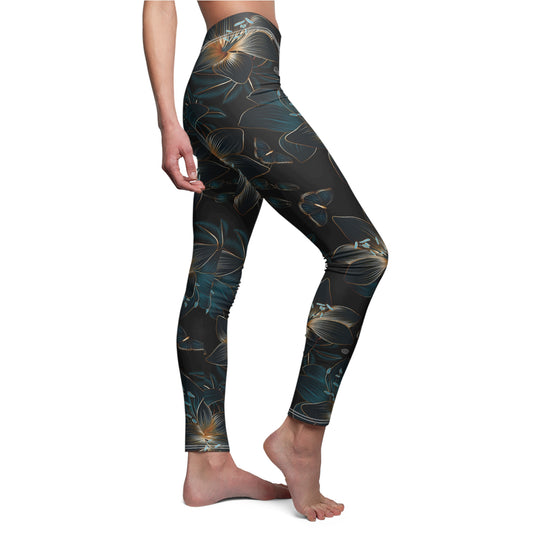 Floral Night Bloom Women's Leggings — All-Over Print