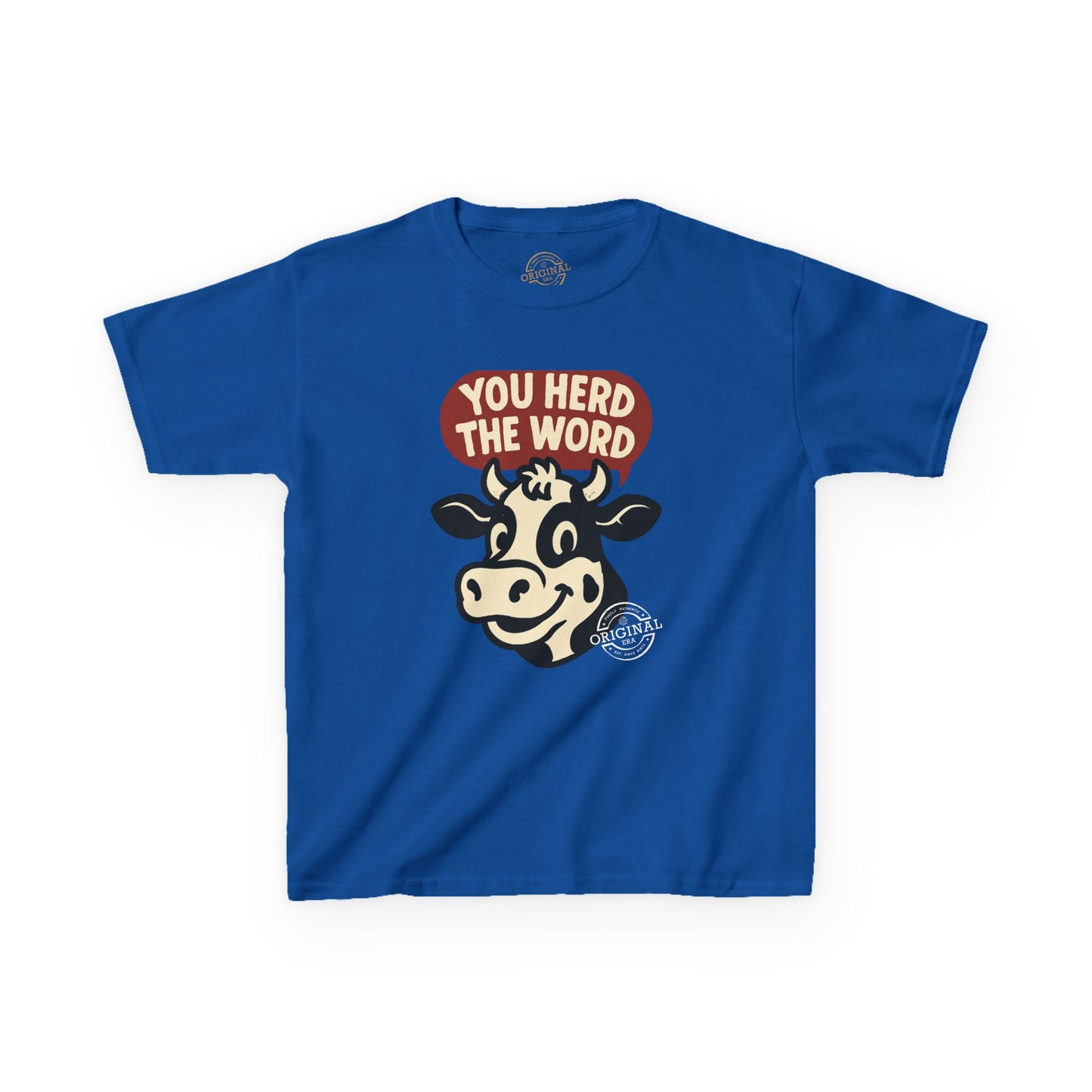 Kids T‑Shirt — 'You Herd the Word' Cow Front & 'Faith Over Fear' Farm Graphic