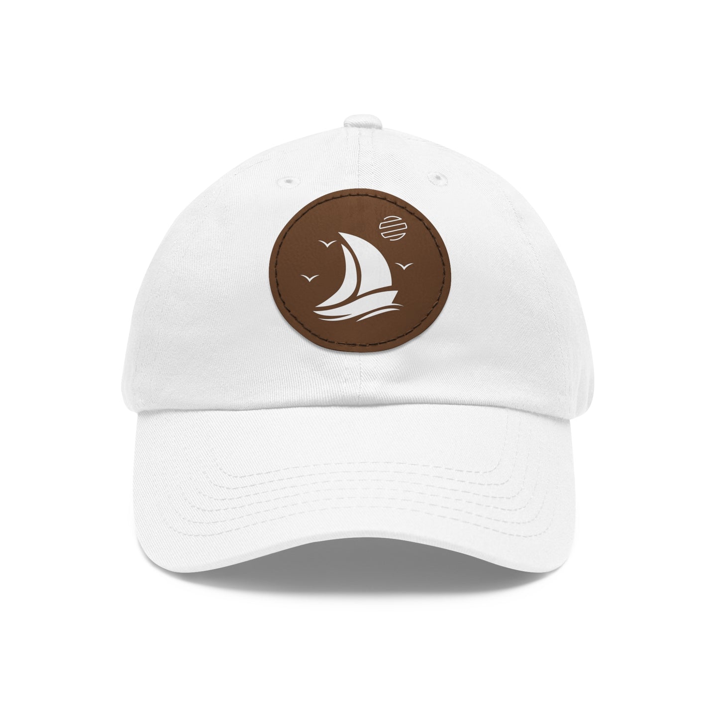 Set For Sail Leather Patch Dad Hat — Nautical Baseball Cap