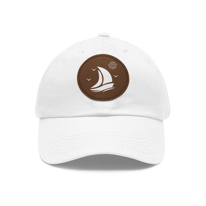 Set For Sail Leather Patch Dad Hat — Nautical Baseball Cap