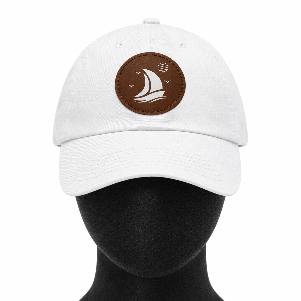 Set For Sail Leather Patch Dad Hat — Nautical Baseball Cap