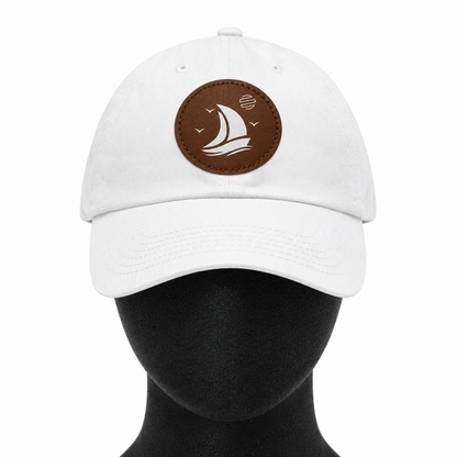 Set For Sail Leather Patch Dad Hat — Nautical Baseball Cap