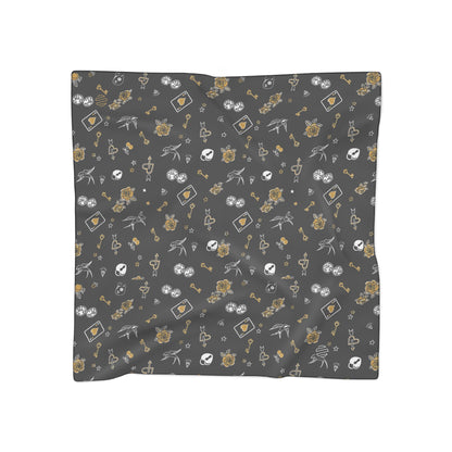 Game Of Love Silky Dark Scarf – Gothic Rose & Crystal Pattern