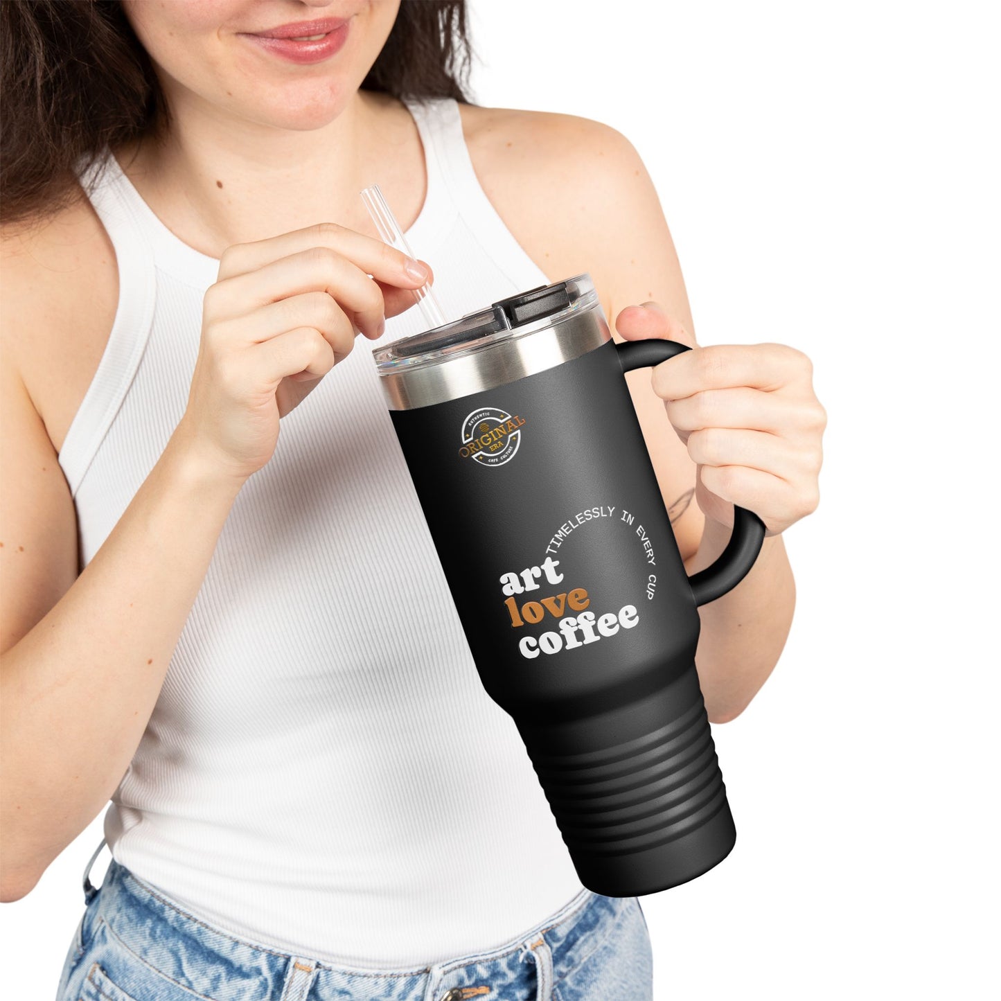 40oz Insulated Travel Mug – Art Love Coffee Thermal Tumbler