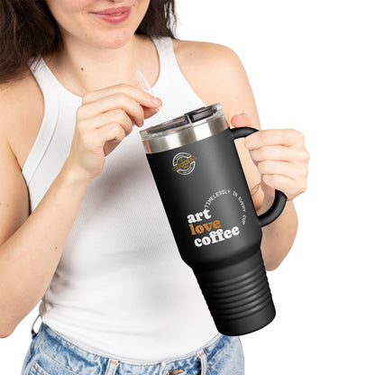 40oz Insulated Travel Mug – Art Love Coffee Thermal Tumbler