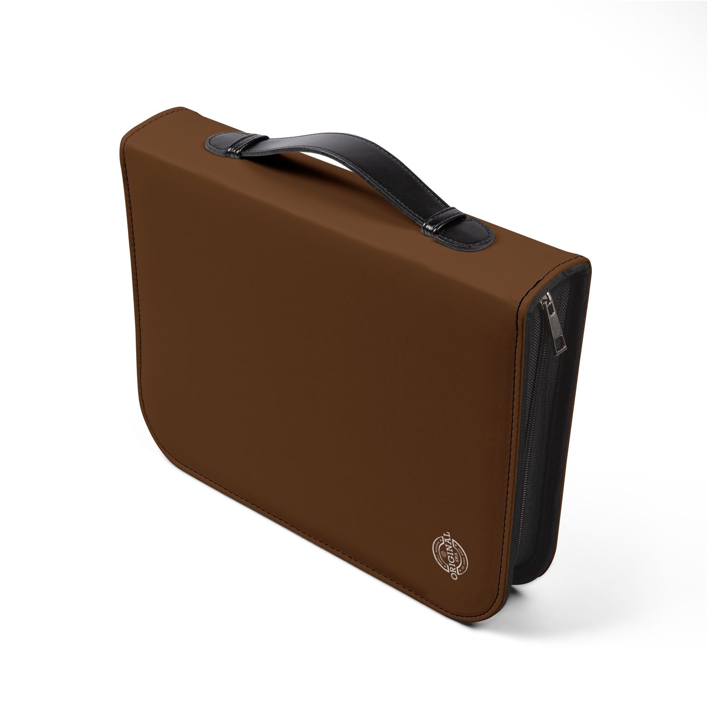 Brown Zippered "My Bible" Leather Bible Cover — Protective Carry Case for Church, Travel & Devotions