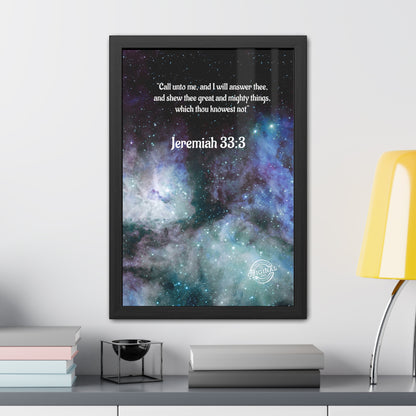Jeremiah 33:3 Framed Poster — Inspirational Scripture Wall Art