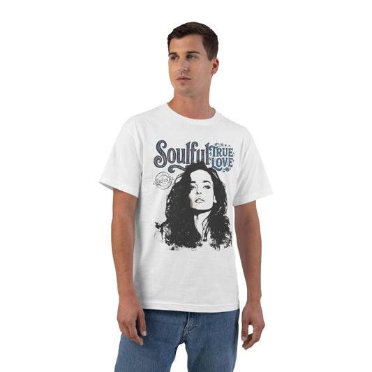 Soulful True Love Portrait T-Shirt — Romantic Couple Graphic Tee