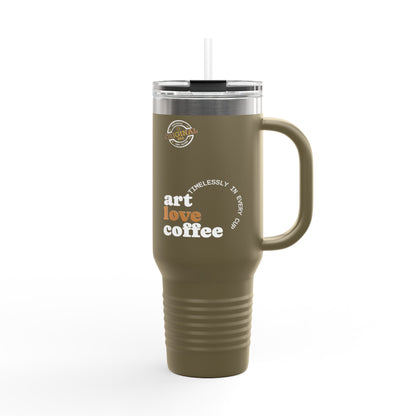 40oz Insulated Travel Mug – Art Love Coffee Thermal Tumbler