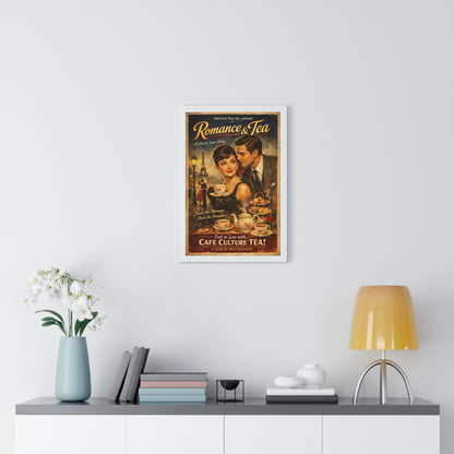 Vintage Romance & Tea Poster — Cafe Culture Tea Wall Art
