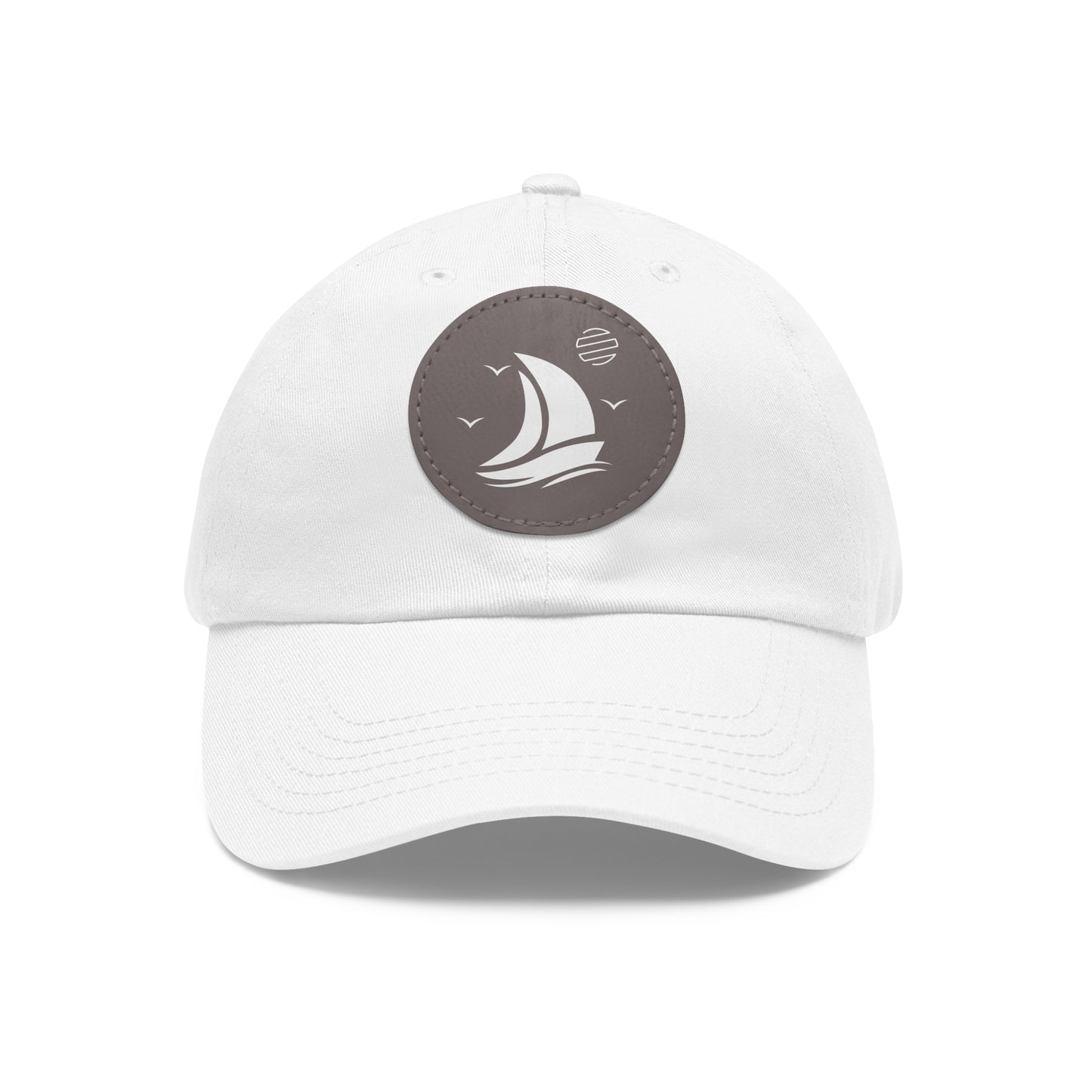 Set For Sail Leather Patch Dad Hat — Nautical Baseball Cap