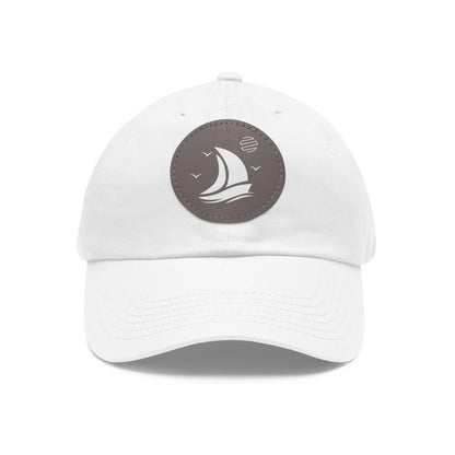 Set For Sail Leather Patch Dad Hat — Nautical Baseball Cap