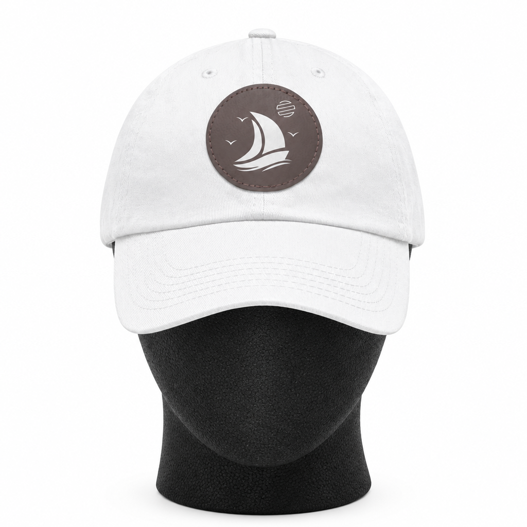 Set For Sail Leather Patch Dad Hat — Nautical Baseball Cap