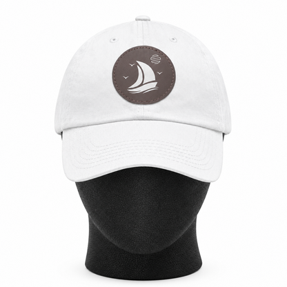 Set For Sail Leather Patch Dad Hat — Nautical Baseball Cap