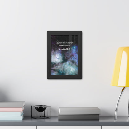 Jeremiah 33:3 Framed Poster — Inspirational Scripture Wall Art