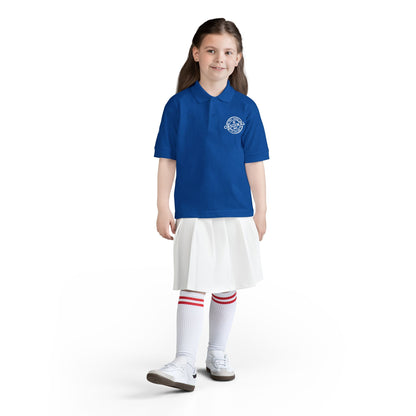 Youth Polo Shirt with 'Original' Vintage Stamp Logo — Kids School Uniform / Casual