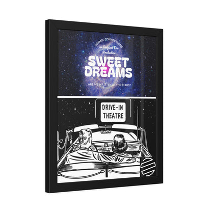 Sweet Dreams Drive-In Framed Poster — Retro Night Sky Print