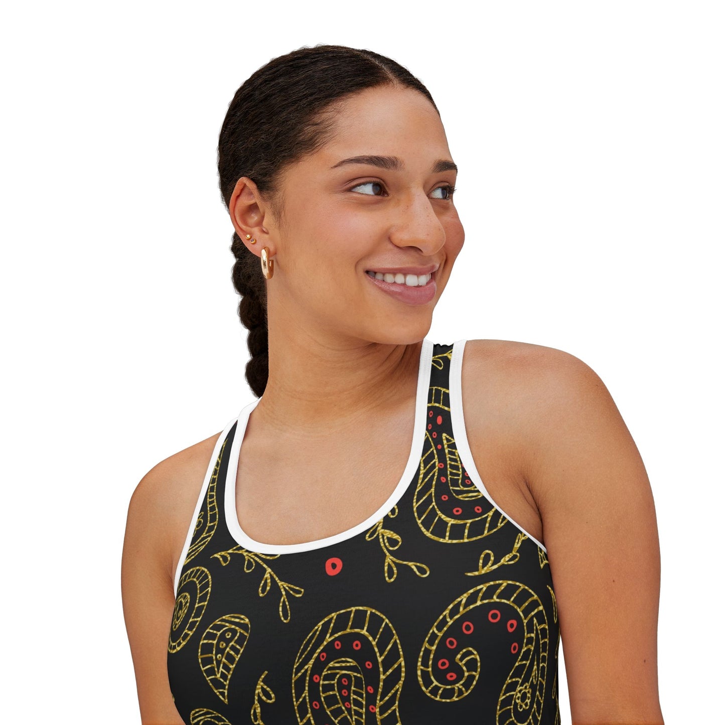 Women's Boho Black & Gold Tank Top