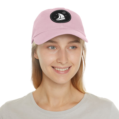 Set For Sail Leather Patch Dad Hat — Nautical Baseball Cap