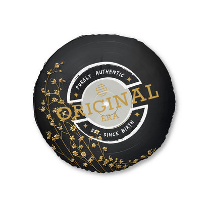 Original Era Round Tufted Floor Pillow — Vintage Authentic Accent Cushion