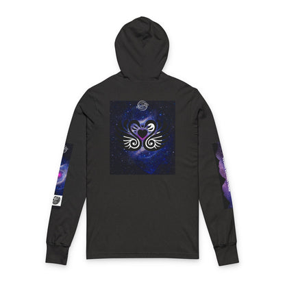 Sweet Dreams Hooded Long Sleeve Tee — Drive‑In Theater & Cosmic Swan Graphic