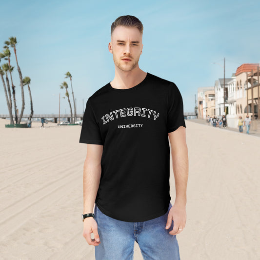 Integrity University Curved-Hem Tee — Modern Collegiate Men’s T‑Shirt