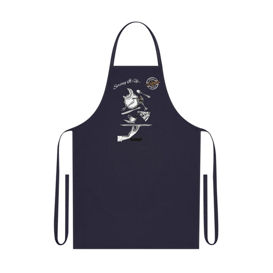 Black Cotton Apron — 'Savoring the Slice' Pizza Chef Apron