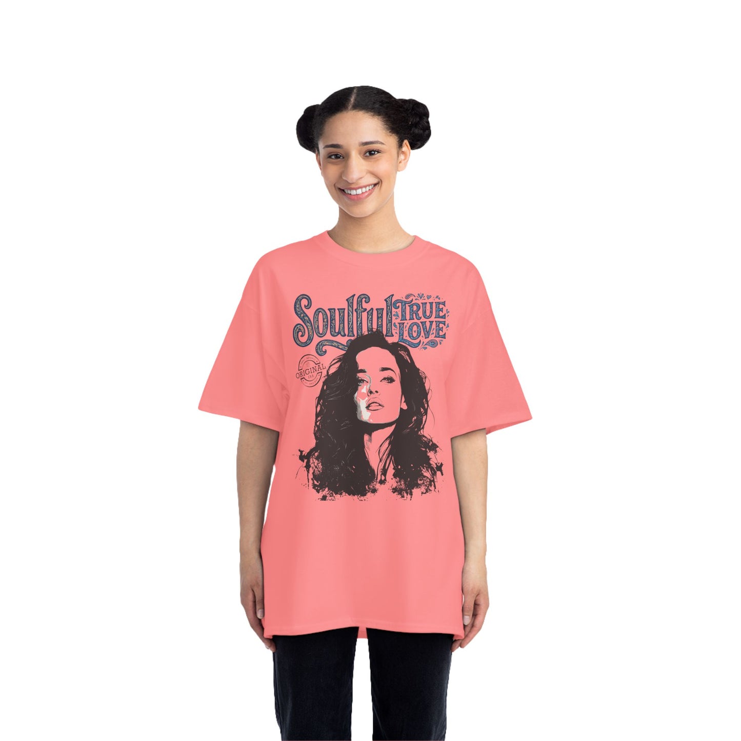 Soulful True Love Portrait T-Shirt — Romantic Couple Graphic Tee