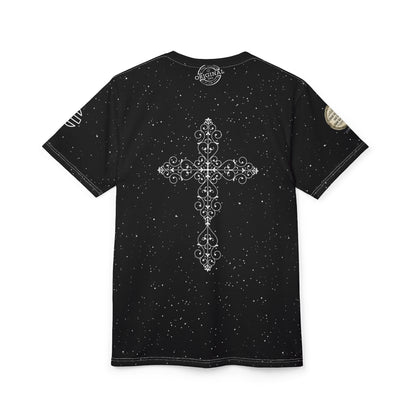 Starry Night Graphic Tee — 'Stargazer' Sparkle Chest Design