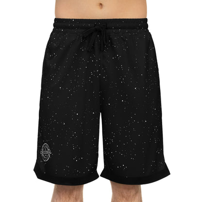 Speckled Black Basketball Shorts — Ribbed Athletic