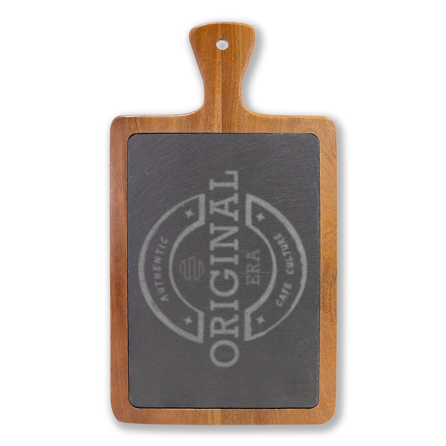 Cafe Culture Engraved Acacia Charcuterie Board with Slate Insert & Cheese Knives