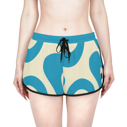 Women's Retro Blue Wave Relaxed Shorts