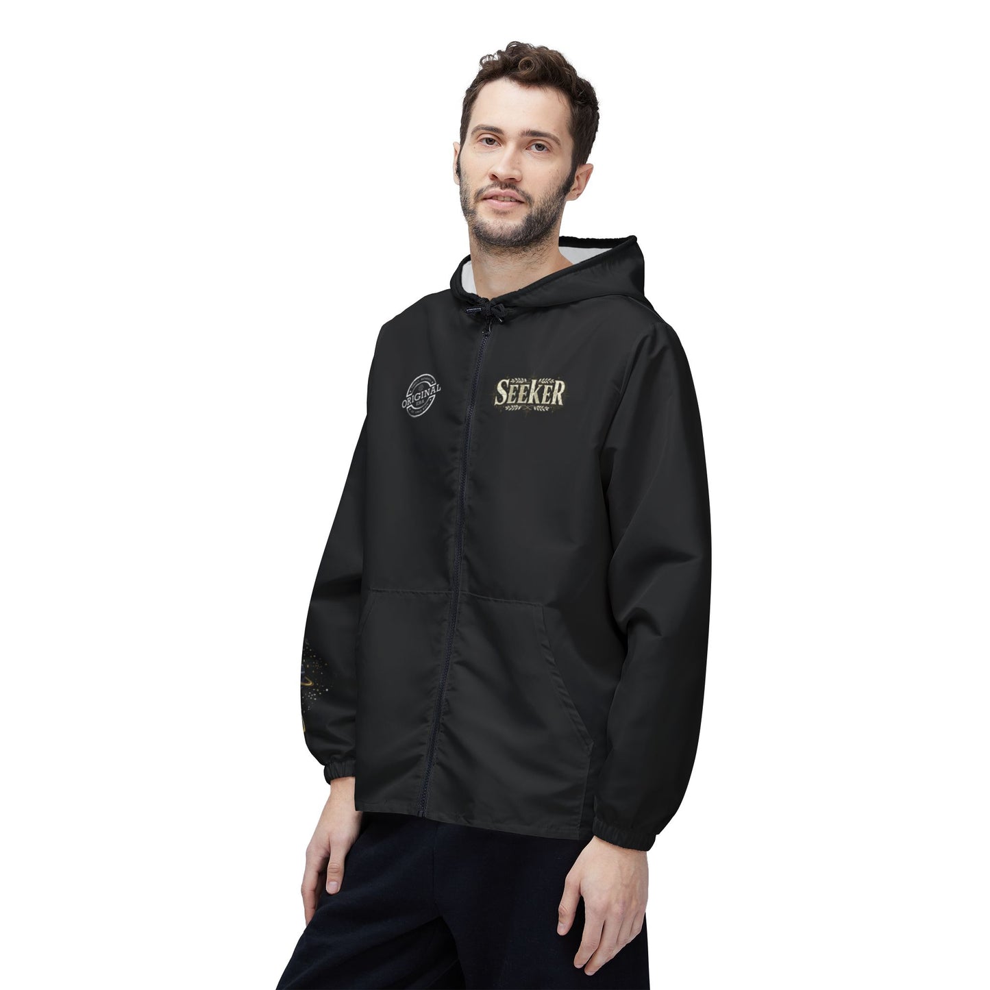 Seeker Space Windbreaker Jacket — Cosmic Galaxy Hooded Zip-Up