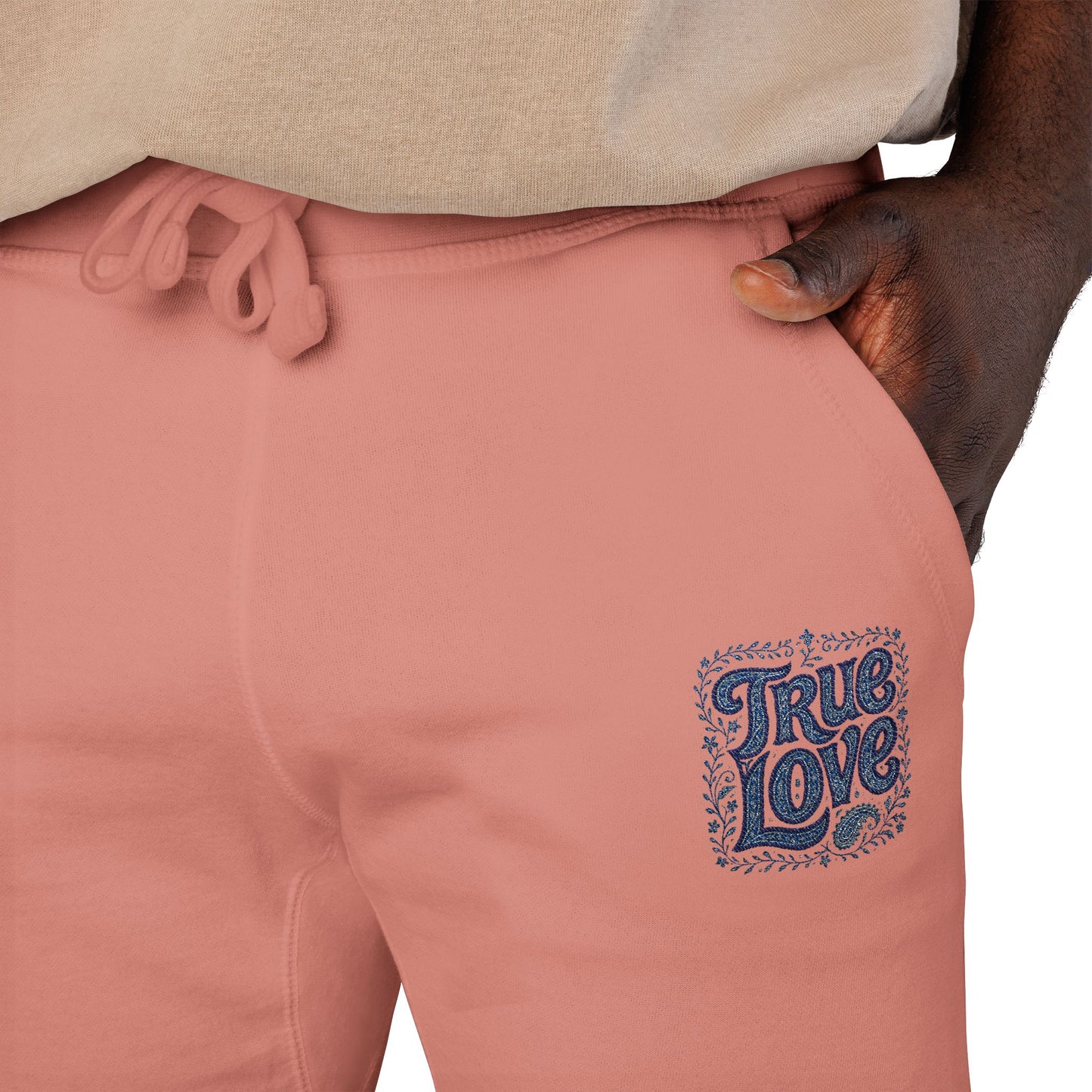 Embroidered 'True Love' Fleece Sweatpants