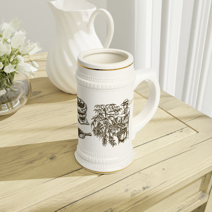 Coffee Lover's Stein Mug - Rustic Coffee Art
