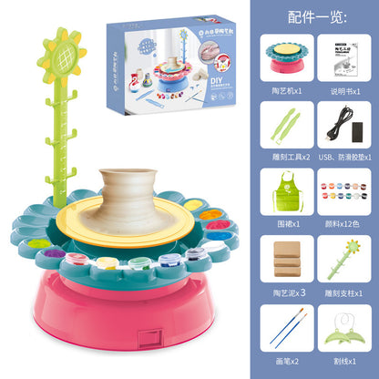 Electric Pottery Wheel Toy for Kids DIY Crafting